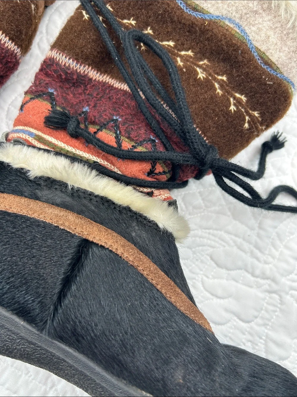 TECNICA 9 Fur/Wool/Suede Boots Vintage